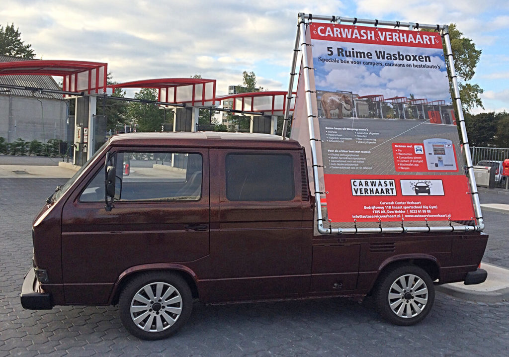 Mobiele reclame Carwash Verhaart